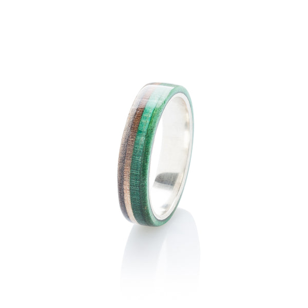 Green and gray silver ring - BoardThing