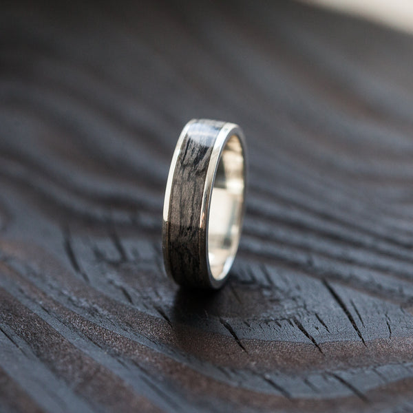 Silver on sale wood ring