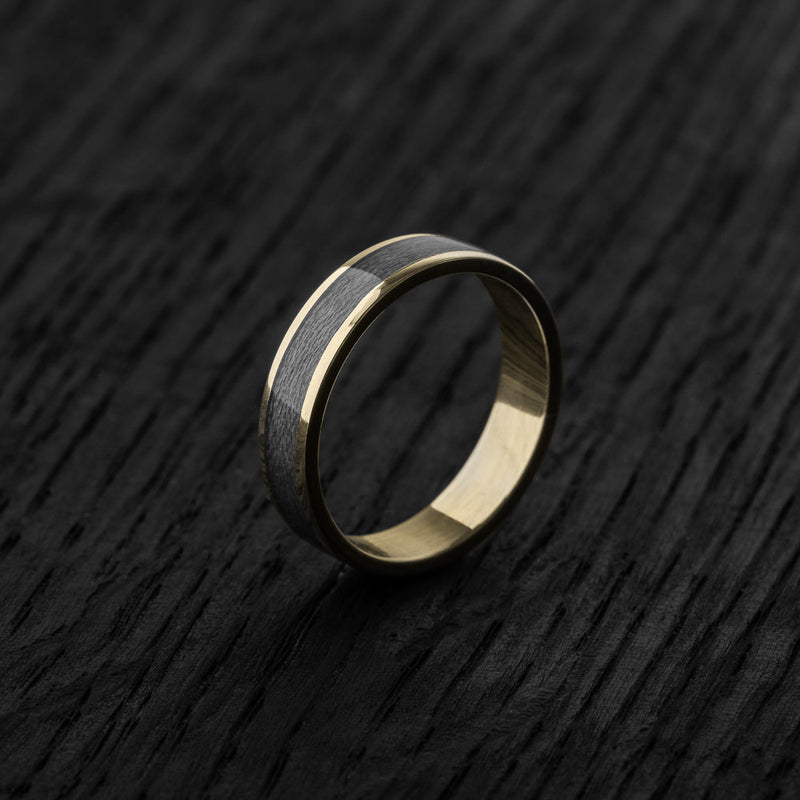 Black 8K Gold Bentwood Ring - BoardThing