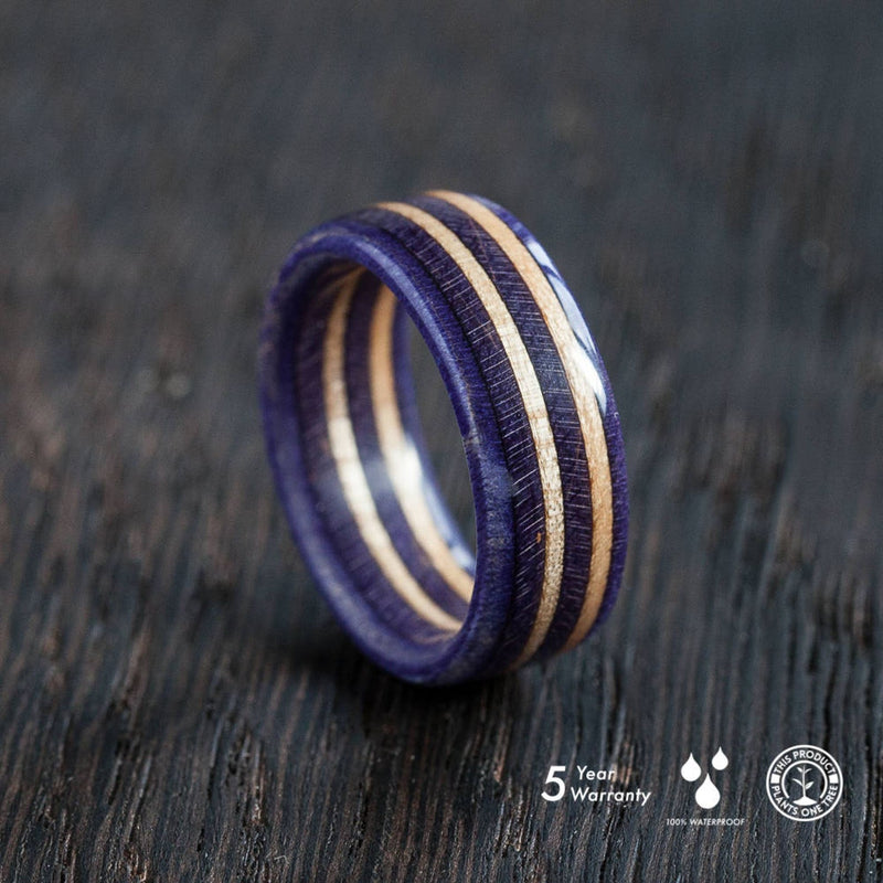Purple and natural wood skateboard ring - BoardThing