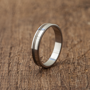 Titanium Grey Wooden Stripe Ring