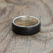 Carbon Silver Band Ring - BoardThing
