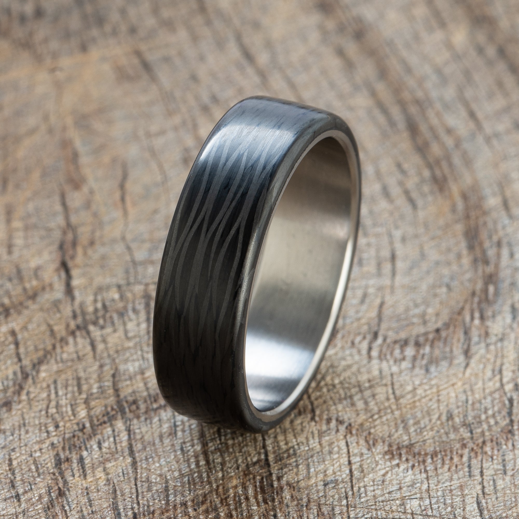 Carbon Titanium Band Ring - BoardThing