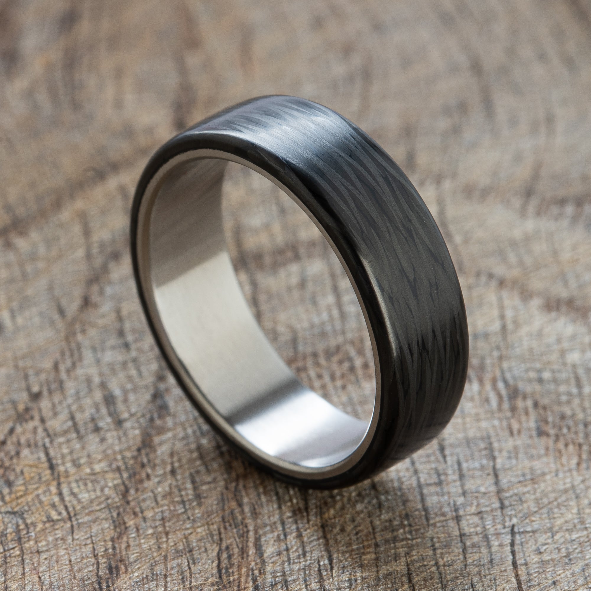 Carbon Titanium Band Ring - BoardThing