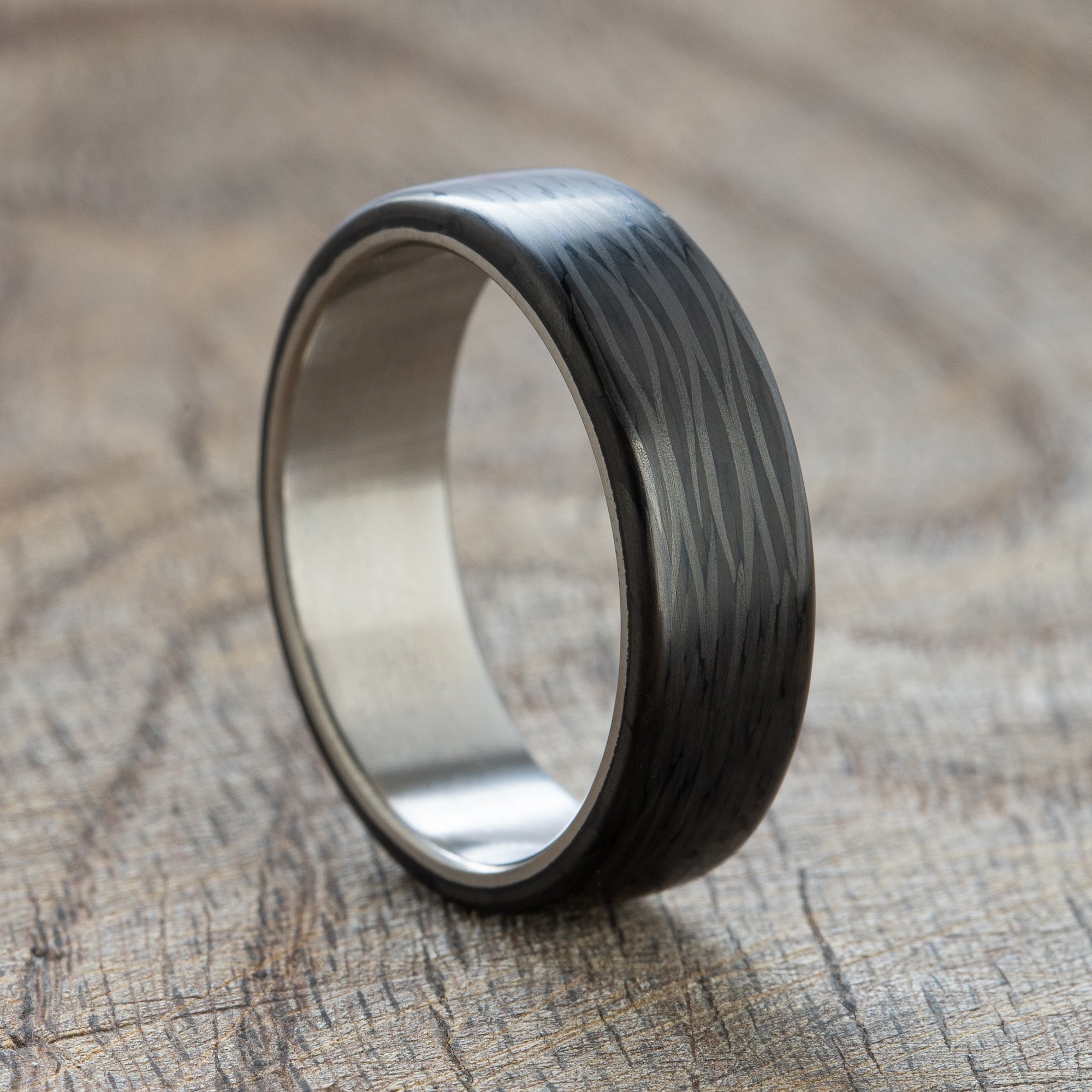 Carbon Titanium Band Ring - BoardThing