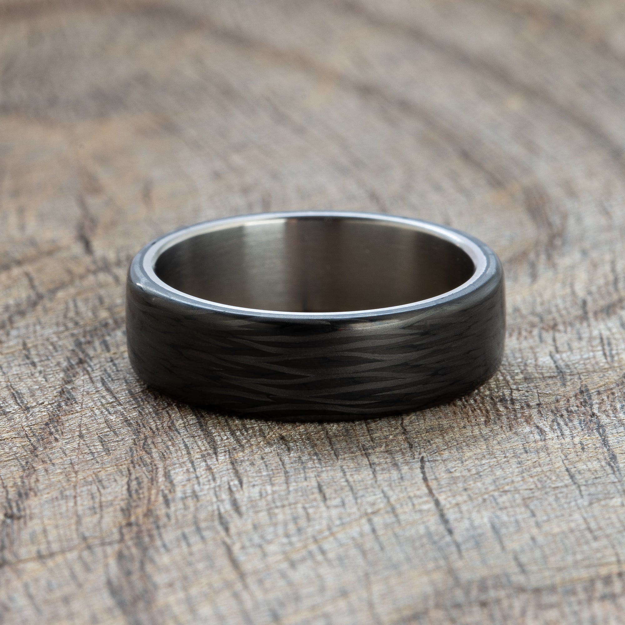Carbon Titanium Band Ring - BoardThing