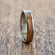 Titanium Brown Stripe Ring