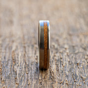 Titanium Brown Stripe Ring