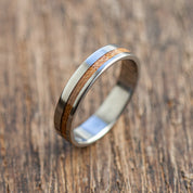 Titanium Brown Stripe Ring