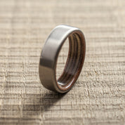 Recycled Skateboards Wooden Ring with Titanium - Eco-Friendly Handcrafted Jewelry - BoardThing