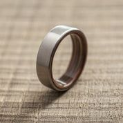 Recycled Skateboards Wooden Ring with Titanium - Eco-Friendly Handcrafted Jewelry - BoardThing