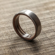 Recycled Skateboards Wooden Ring with Titanium - Eco-Friendly Handcrafted Jewelry - BoardThing