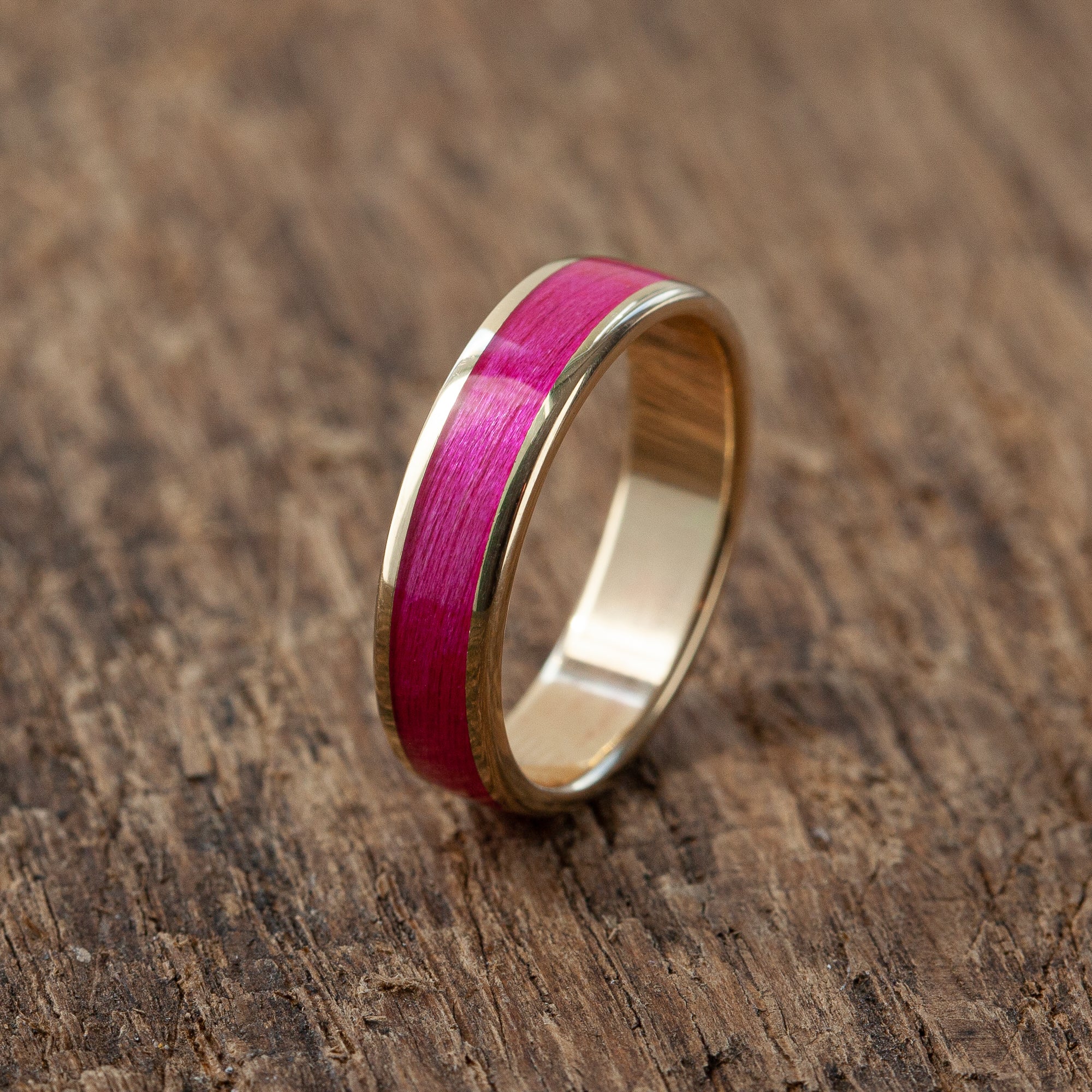 Handmade Bentwood & 8K Gold Ring | Recycled Maple Wood | Waterproof Design | Glossy Style | 5-Year Warranty - BoardThing