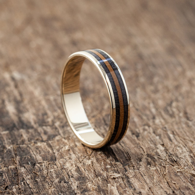 14K GOLD BROWN AND BLACK RING