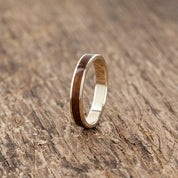 8K GOLD BROWN CANADIAN MAPLE BENTWOOD RING - BoardThing