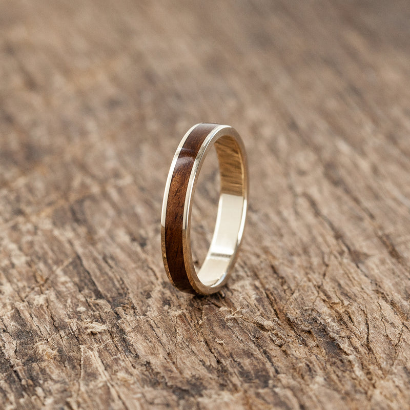 8K GOLD BROWN CANADIAN MAPLE BENTWOOD RING - BoardThing