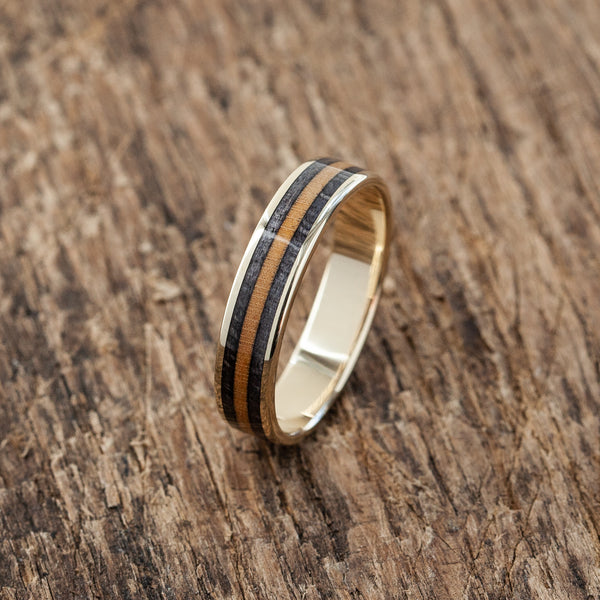 8K GOLD BROWN AND BLACK RING