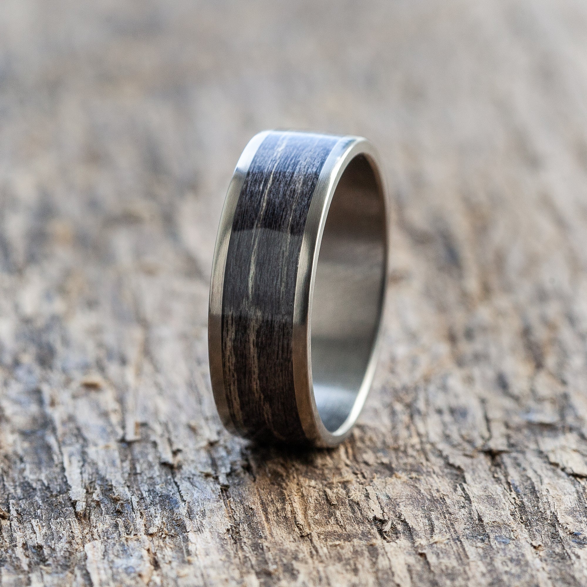 Titanium Black Oak Ring - Extra durable - Wooden ring - Minimalist -  Wedding ring Waterproof - Gift Idea - BoardThing