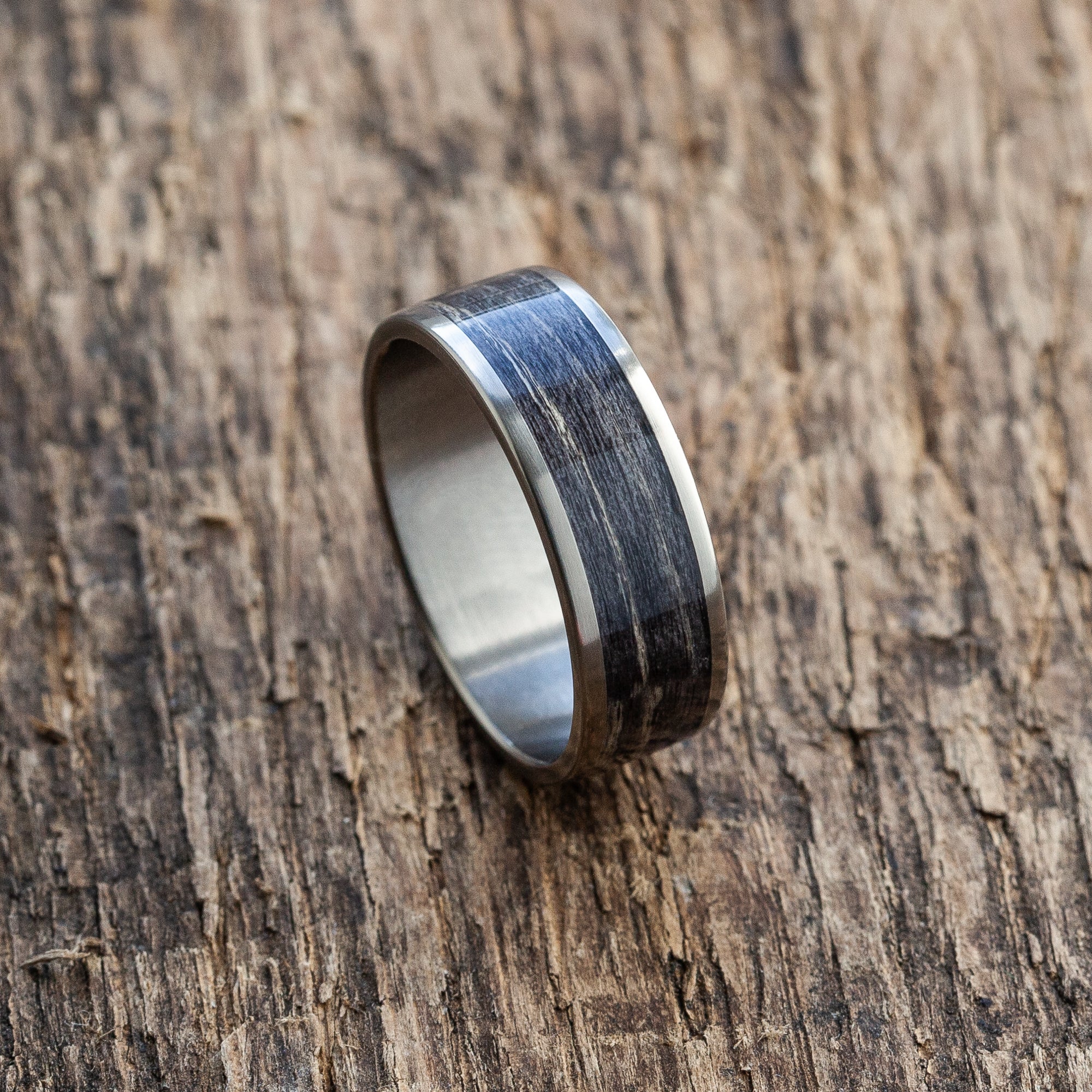 Titanium Black Oak Ring - Extra durable - Wooden ring - Minimalist -  Wedding ring Waterproof - Gift Idea - BoardThing