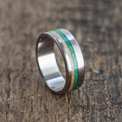 Titanium Turquoise Wooden Ring