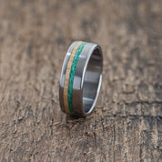 Titanium Turquoise Wooden Ring