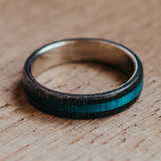 Blue Turquoise Black Canadian Maple Wooden ring | Boardthing - BoardThing