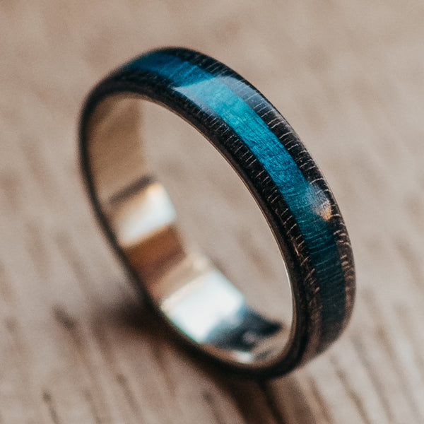 Blue Turquoise Black Canadian Maple Wooden ring | Boardthing - BoardThing