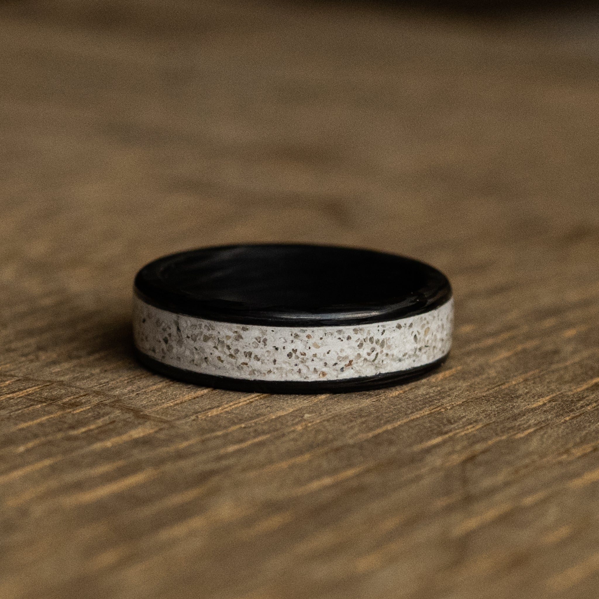 Recycled Carbon and Concrete Ring - BoardThing