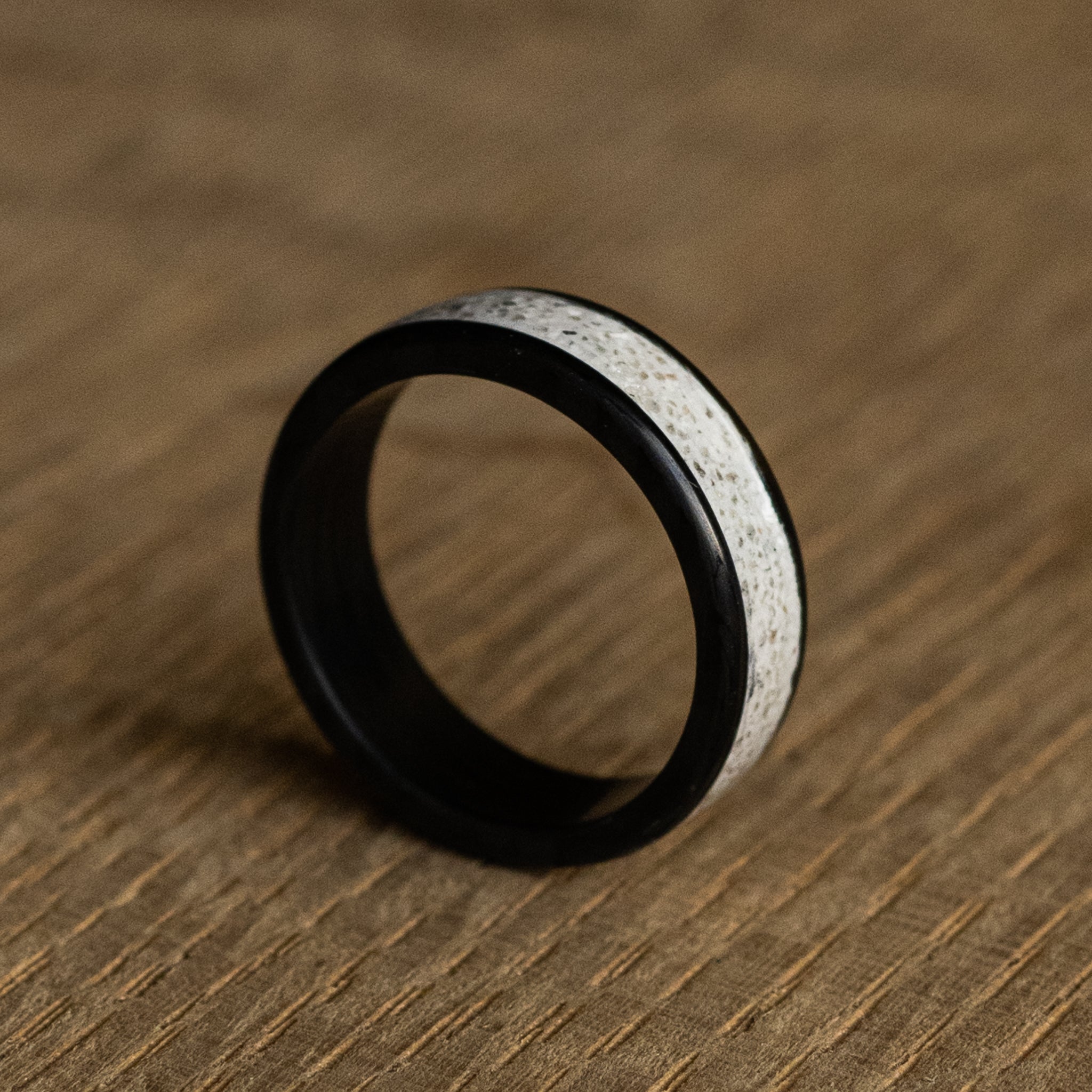 Recycled Carbon and Concrete Ring - BoardThing