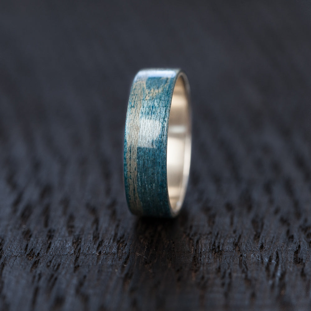 Blue Recycled Skateboard Bentwood Ring - BoardThing