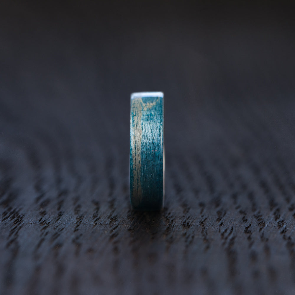 Blue Recycled Skateboard Bentwood Ring - BoardThing