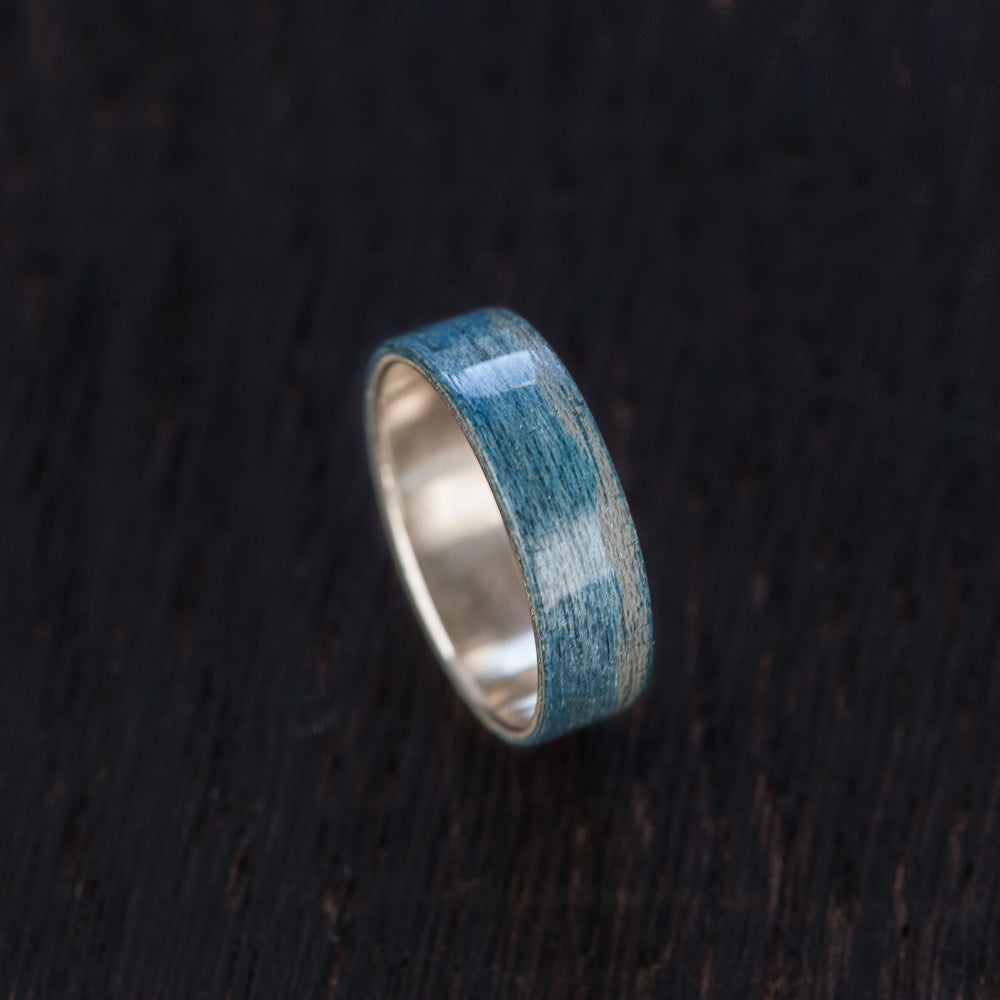 Blue Recycled Skateboard Bentwood Ring - BoardThing