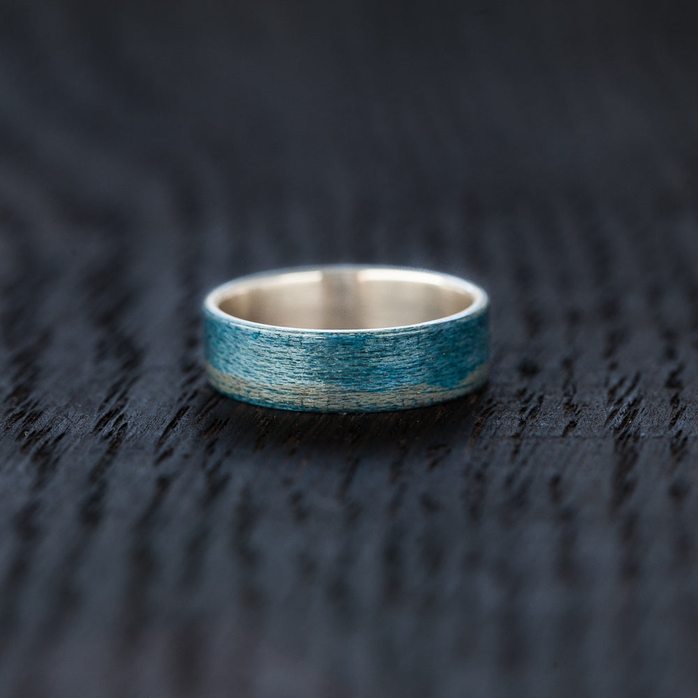 Blue Recycled Skateboard Bentwood Ring - BoardThing