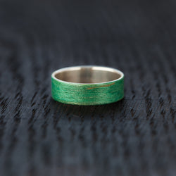 BoardThing green Recycled Skateboard Bentwood Ring - BoardThing