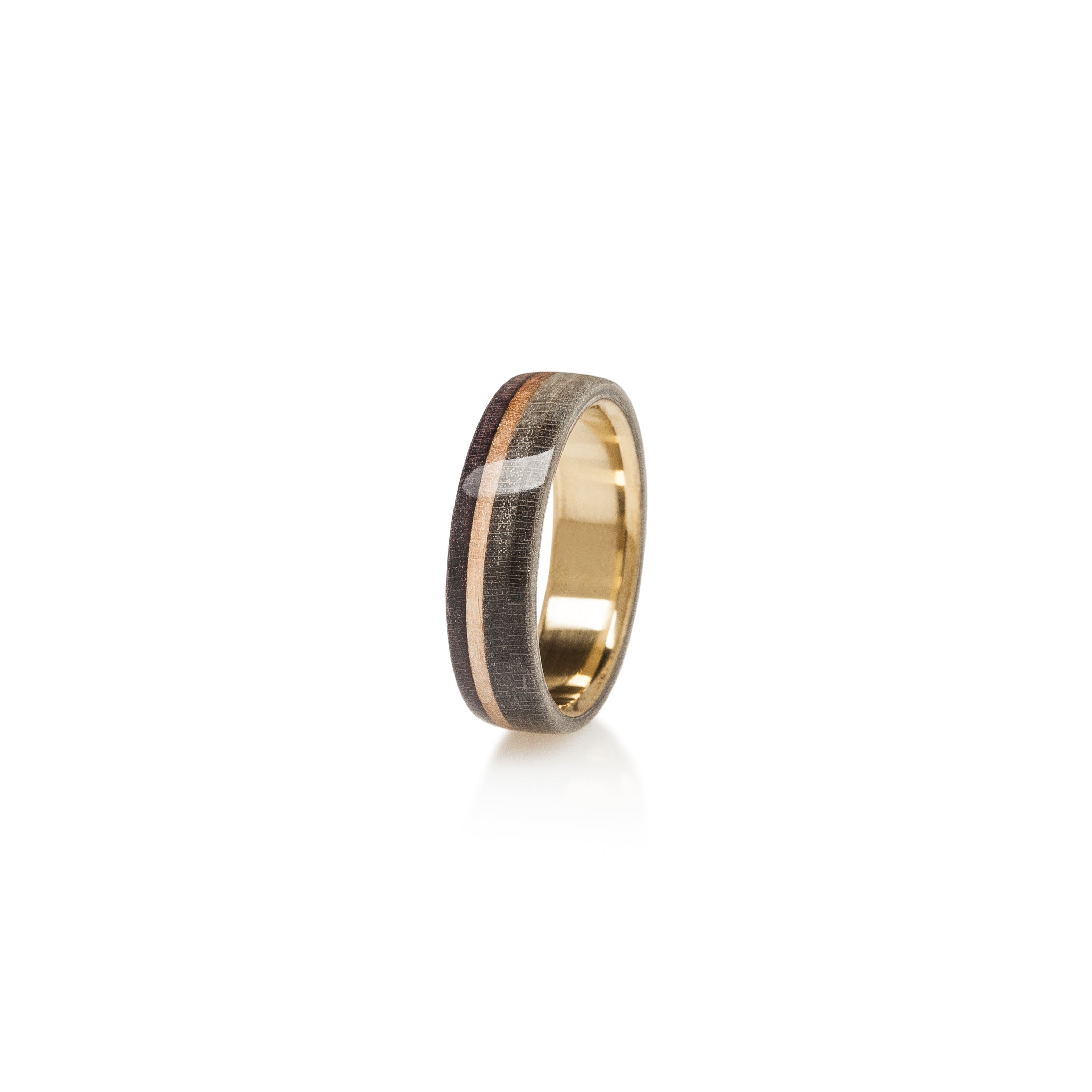 GOLD 14K WOODEN RECYCLED SKATEBOARDS RING - BoardThing