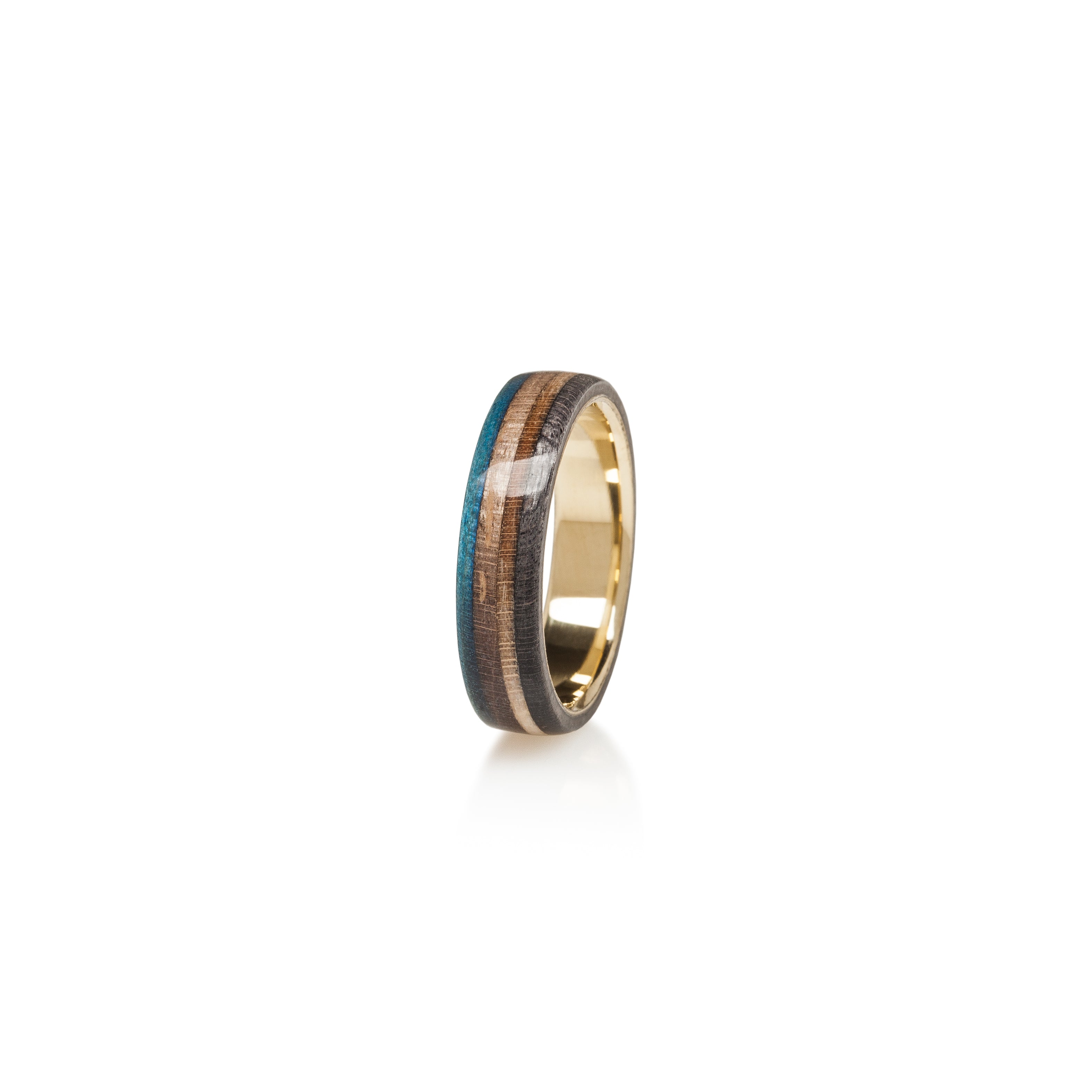 GOLD 14K WOODEN RECYCLED SKATEBOARDS RING - BoardThing