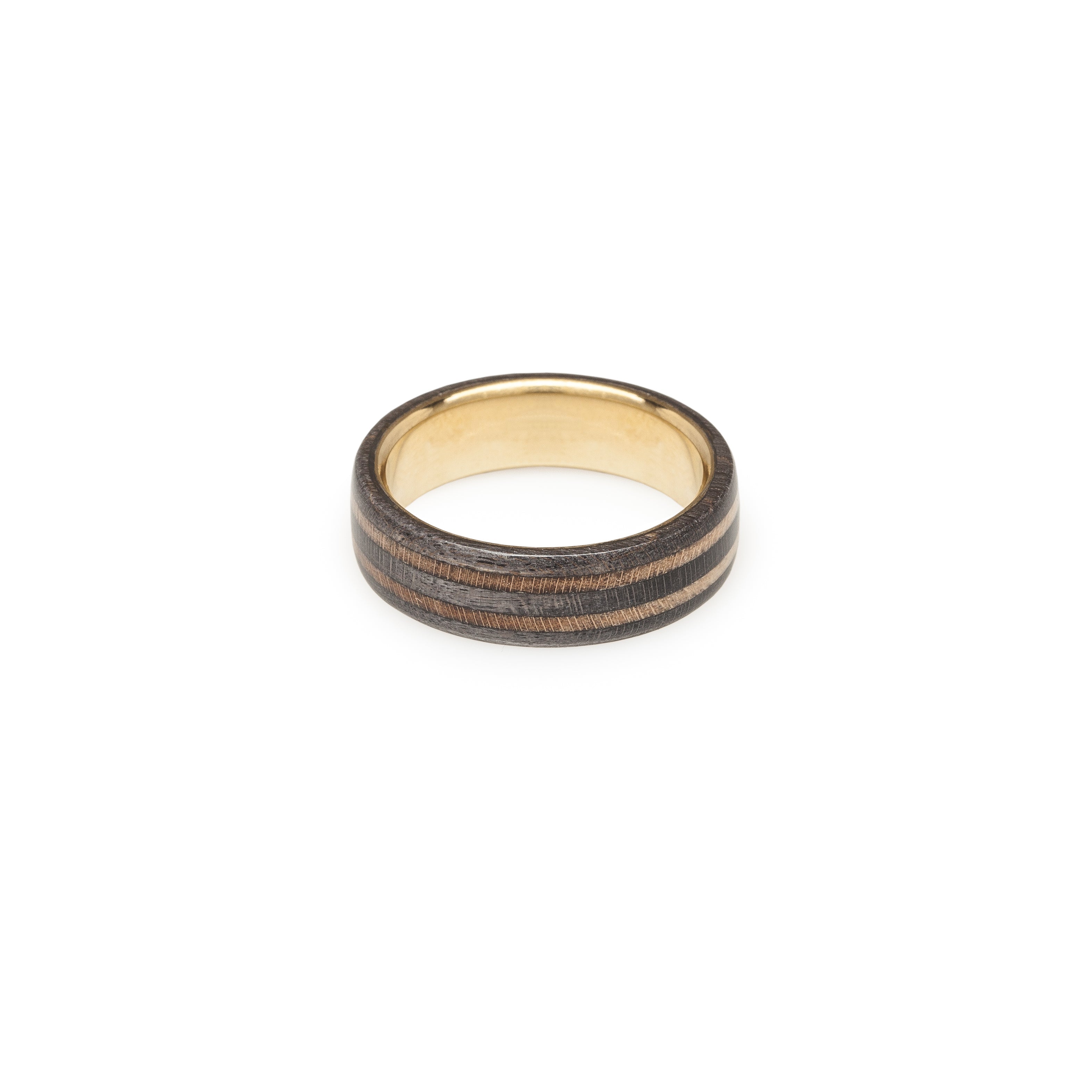 GOLD 14K WOODEN RECYCLED SKATEBOARDS RING - BoardThing