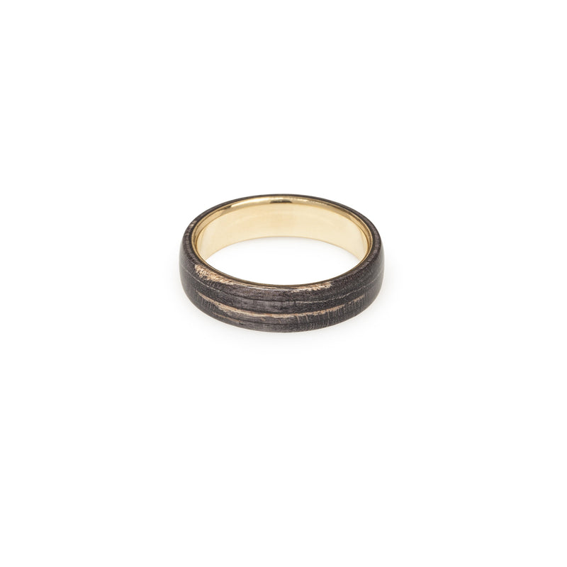 Gold 14k Wooden Recycled Skateboards Ring - BoardThing