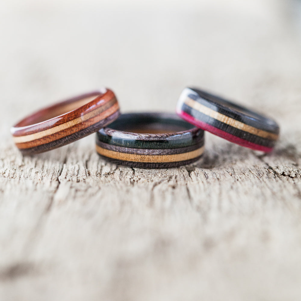 Custom Wood Rings Authentic Whiskey Barrel & Guitar String – Grown