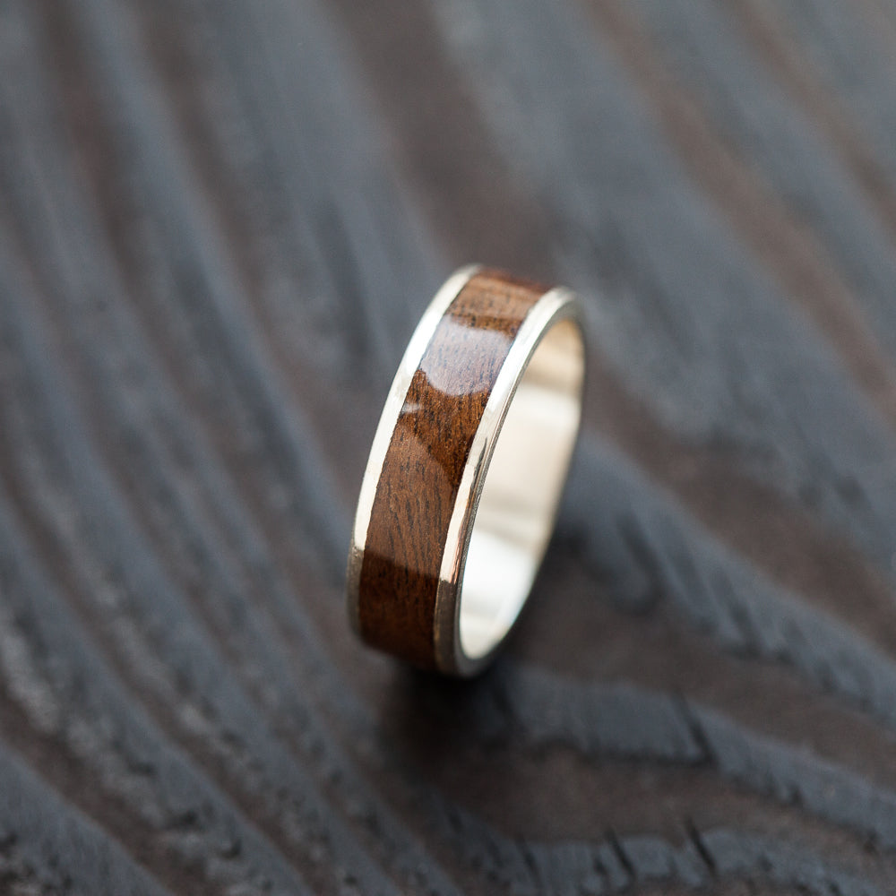 Brown Silver Bentwood Ring - BoardThing