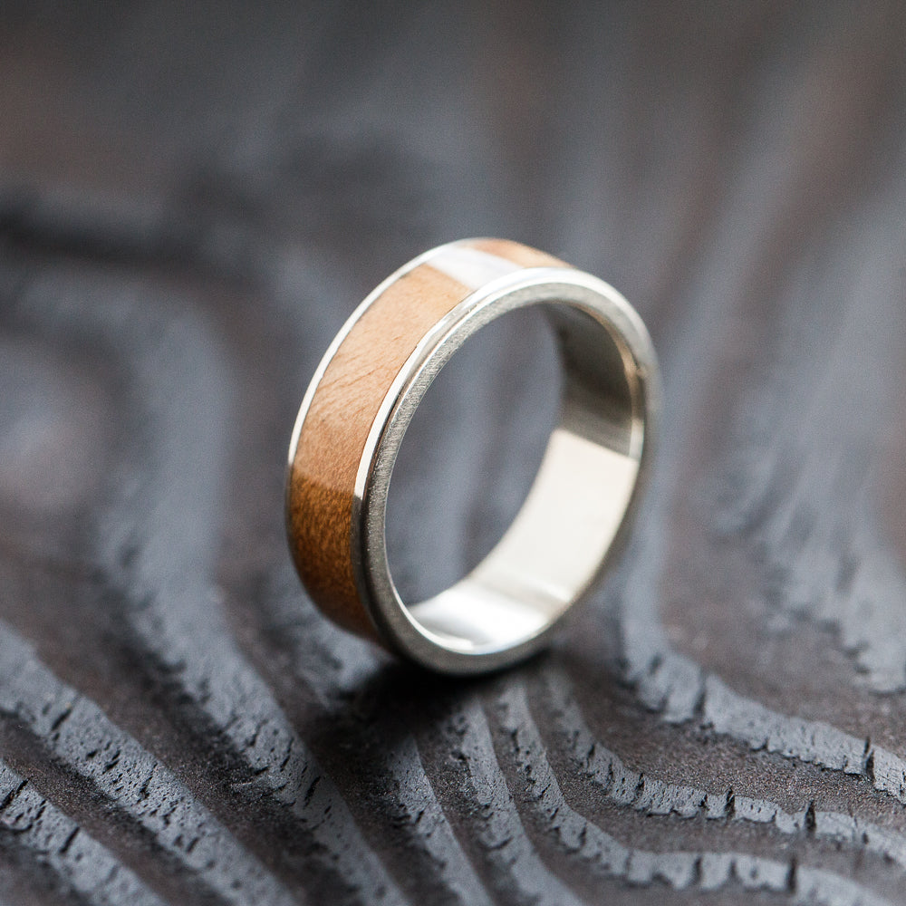 Natural Wood Silver Bentwood Ring - BoardThing