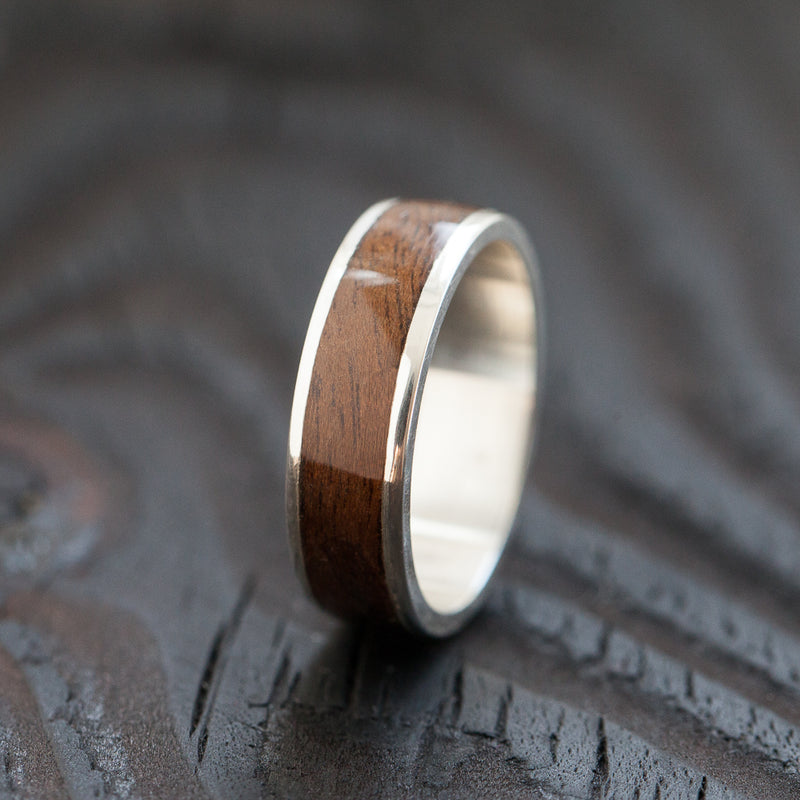 Brown Silver Bentwood Ring - BoardThing