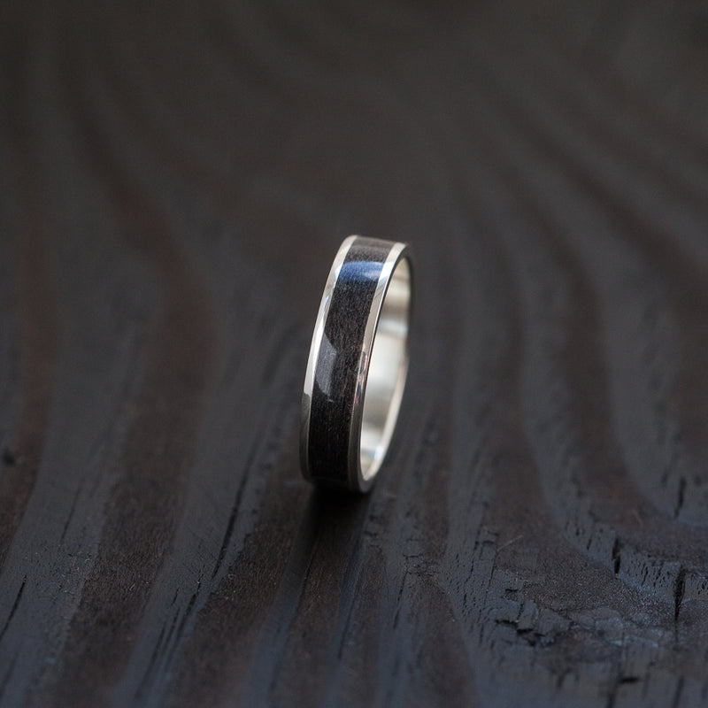 Black Silver Bentwood Ring - BoardThing