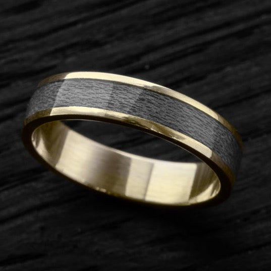 Black 8K Gold Bentwood Ring - BoardThing