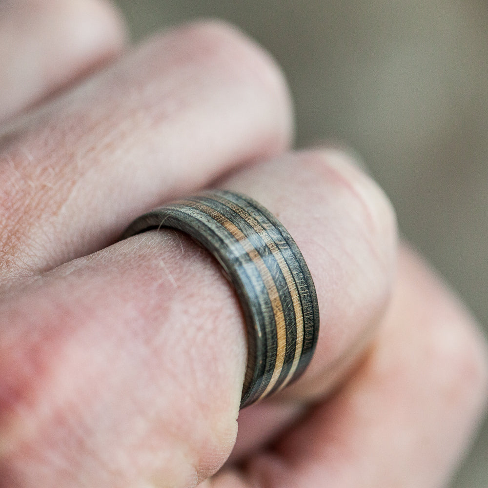 Skateboard ring - blue - wooden - orange | Boardthing - BoardThing