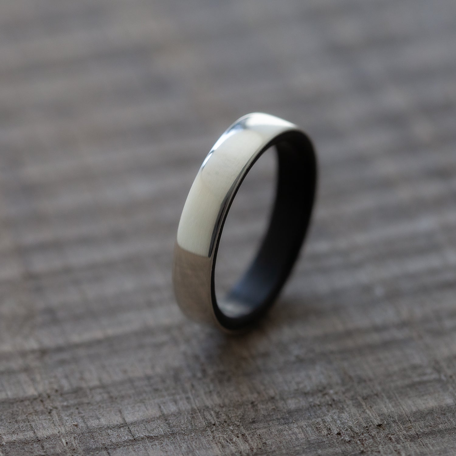 Black Carbon Ring Silver Outside - BoardThing