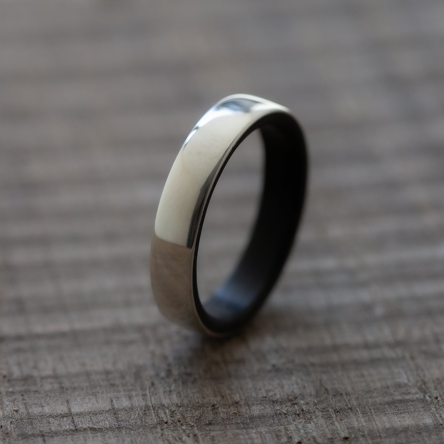 Black Carbon Ring Silver Outside - BoardThing