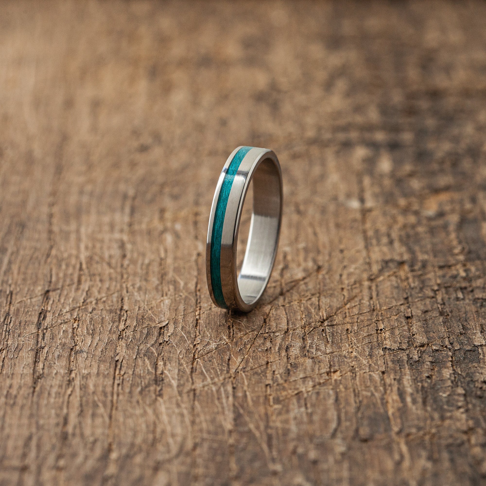 Titanium blue stripe ring - BoardThing