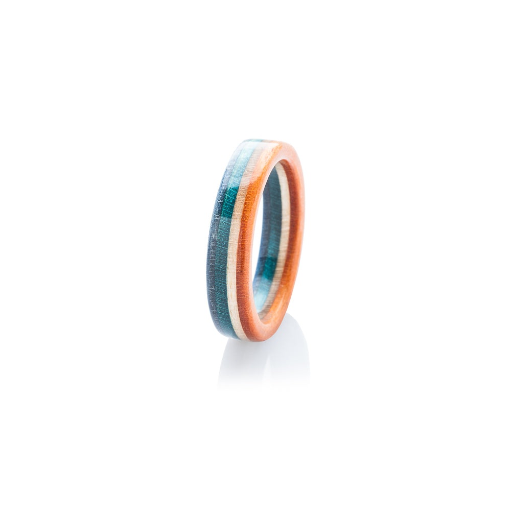 Skateboard ring - blue - wooden - orange | Boardthing - BoardThing