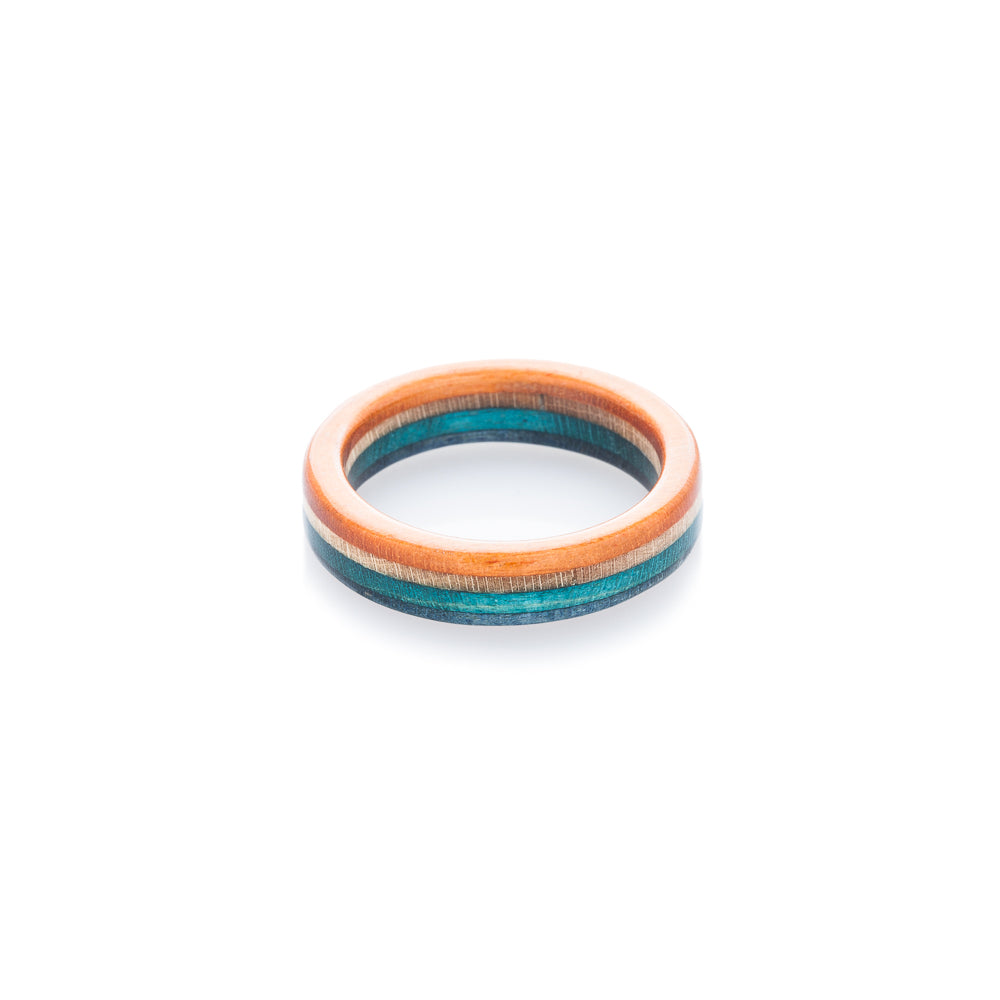 Skateboard ring - blue - wooden - orange | Boardthing - BoardThing